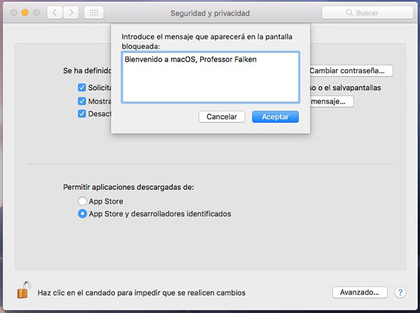 Как добавить сообщение для блокировки экрана Mac - Изображение 5 - Профессор falken.com